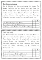 Vorschau - Aufgabenkarten - Lesekartei - Welttierschutztag - Seite 1