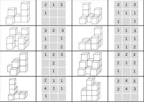 Vorschau - Arbeitsblätter - Pläne und Bauen, Würfelgebäude, Baupläne, Würfelnetze - Seite 1