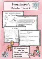 Vorschau - Arbeitsblätter - Monatsleseheft - Dezember - Klasse 2 - Deckblatt