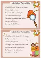Vorschau - Aufgabenkarten - herbstliches Wendediktat - klasse 2/3 - differenziert - Seite 1