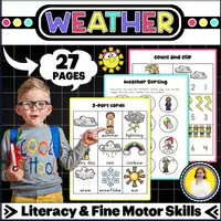 Vorschau - Arbeitsblätter - Weather Worksheets | Science, Literacy, & Fine Motor Skills - Deckblatt