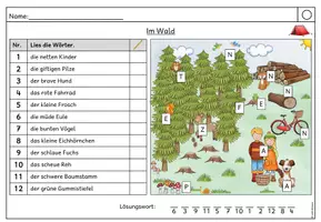 Vorschau - Arbeitsblätter - Lesespur - Im Wald (Klasse 1-4) - Seite 2