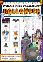 Vorschau - Arbeitsblätter - Symbole fürs Vokabelheft "Halloween" DaZ / DaF / Deutsch #huhuhalloween - Deckblatt