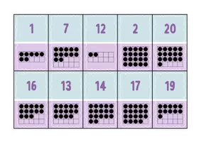 Vorschau - Stationenlernen - Zahlenraum 0-20 - Domino zur Mengenerfassung - Seite 1