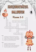 Vorschau - Arbeitsblätter - Halloween Kreuzworträtsel - Freebie Klasse 2-3 inkl. Lösung - Deckblatt