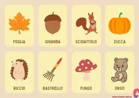 anteprima - Materiale di supporto/inclusione - flash cards autunno ita e eng - Pagina 1