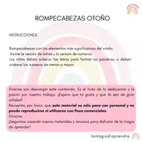 Vista previa - Tarjetas / Manipulativos - Rompecabezas otoño - página 1