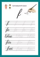 Vorschau - Arbeitsblätter - Schreibschrift f - h - Deckblatt