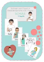 Vorschau - Merkblätter - Cliparts und Gebärdenbegriffe zum Thema "Schule" - Deckblatt