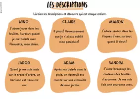 Aperçu - Apprentissages en autonomie - Atelier de lecture - descriptions d'automne - Page 1
