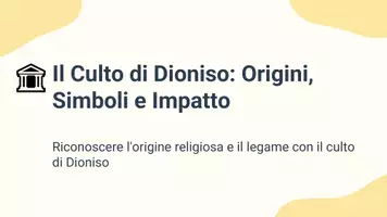 anteprima - Presentazioni / Lavagne - Riconoscere l’origine religiosa e il legame con il culto di Dioniso - Pagina 1