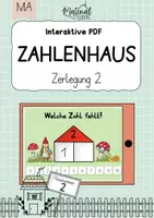Vorschau - Stationenlernen - Zahlzerlegung - Zahlenhaus - Zahl 2 - interaktive PDF / Quiz - Deckblatt