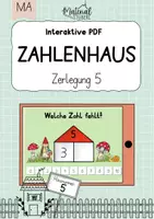 Vorschau - Stationenlernen - Zahlzerlegung - Zahlenhaus - Zahl 5 - interaktive PDF / Quiz - Deckblatt