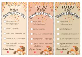 Vorschau - Bildkarten - Herbstferien To Do - Feriengruß - Deckblatt