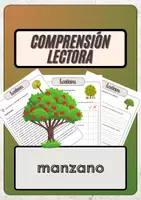 Vista previa - Hojas de trabajo - Comprensión lectora – manzano + soluciones con material complementario y banco de palabras - Portada