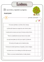 Vista previa - Hojas de trabajo - Comprensión lectora – manzano + soluciones con material complementario y banco de palabras - página 2