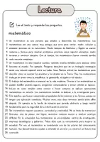 Vista previa - Hojas de trabajo - Comprensión lectora – matemático + soluciones con material complementario y banco de palabras - página 1