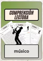 Vista previa - Hojas de trabajo - Comprensión lectora – músico + soluciones con material complementario y banco de palabras - Portada