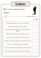 Vista previa - Hojas de trabajo - Comprensión lectora – músico + soluciones con material complementario y banco de palabras - página 2
