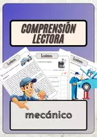 Vista previa - Hojas de trabajo - Comprensión lectora – mecánico + soluciones con material complementario y banco de palabras - Portada