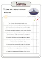 Vista previa - Hojas de trabajo - Comprensión lectora – marinero + soluciones con material complementario y banco de palabras - página 2