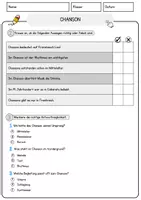 Vorschau - Arbeitsblätter - Chanson Musik Lesetext mit Richtig Falsch Multiple Choice und Offenen Fragen - Seite 2