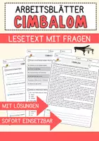 Vorschau - Arbeitsblätter - Cimbalom Musik Lesetext mit Richtig Falsch Multiple Choice und Offenen Fragen - Deckblatt