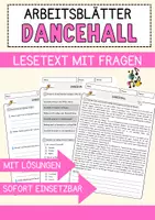 Vorschau - Arbeitsblätter - Dancehall Musik Lesetext mit Richtig Falsch Multiple Choice und Offenen Fragen - Deckblatt