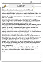 Vorschau - Arbeitsblätter - Dance-Pop Musik Lesetext mit Richtig Falsch Multiple Choice und Offenen Fragen - Seite 1