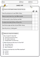 Vorschau - Arbeitsblätter - Dance-Pop Musik Lesetext mit Richtig Falsch Multiple Choice und Offenen Fragen - Seite 2