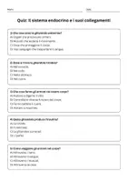 anteprima - Quiz - Creare schemi che rappresentino i collegamenti tra sistema endocrino e altri apparati. - Pagina 1