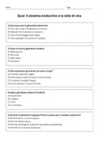 anteprima - Quiz - Quiz: Il sistema endocrino e lo stile di vita - Pagina 1