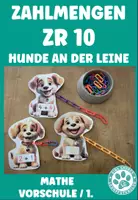 Vorschau - Stationenlernen - Zahlmengen erfassen ZR 10 Hunde an der Leine Mathe Vorschule 1. Klasse - Deckblatt