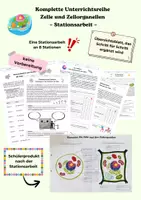 Vorschau - Unterrichtsreihen - Stationenlernen: Die Zelle und ihre Organellen - Deckblatt