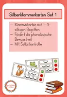 Vorschau - Arbeitsblätter - Silbenklammerkarten Set 1 - phonologische Bewusstheit - Deckblatt