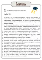 Vista previa - Hojas de trabajo - Comprensión lectora – nubarrón + soluciones con material complementario y banco de palabras - página 1