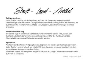 Vorschau - Spiele - Stadt Land Artikel Spiel - Artikel lernen spielerisch - Seite 2