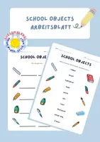 Vorschau - Arbeitsblätter - School objects vocabulary matching worksheet - Deckblatt