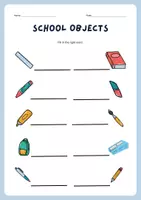 Vorschau - Arbeitsblätter - School objects vocabulary matching worksheet - Seite 2