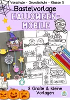 Vorschau - Stundenentwürfe - Kunst Halloween, Mobile basteln als Fensterdeko, Klasse 1, 2, 3, 4 - Deckblatt