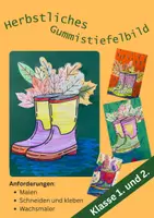 Vorschau - Mal- und Bastelvorlagen - Kunst - Herbstlicher Gummistiefel - Deckblatt