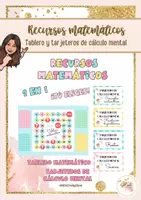 Vista previa - Juegos / Gamificación - Recursos matemáticos-Tablero y tarjeteros de cálculo mental - Portada