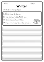 Vorschau - Arbeitsblätter - Winter Abschreibübungen für die 1. und 2. Klasse - Seite 2