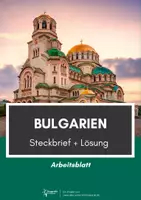 Vorschau - Arbeitsblätter - Bulgarien Steckbrief mit Lösung - Deckblatt