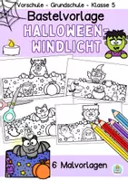 Vorschau - Stundenentwürfe - Kunst Halloween-Windlicht basteln (Klasse 1, 2, 3, 4, 5) halloween-deko - Deckblatt