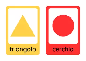 anteprima - Presentazioni / Lavagne - Figure geometriche flash cards. - Pagina di copertina