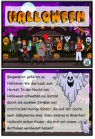 Vorschau - Aufgabenkarten - Lesekarten / Abschreibkarten "Halloween" DaZ / DaF / Deutsch #huhuhalloween - Seite 1