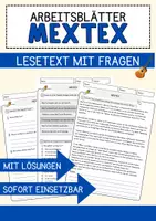 Vorschau - Arbeitsblätter - MexTex Musik Lesetext mit Richtig Falsch Multiple Choice und Offenen Fragen - Deckblatt