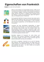 Vorschau - Arbeitsblätter - Eigenschaften von Frankreich - Der Suchtext - Seite 1