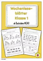 Vorschau - Arbeitsblätter - Wochenleseblätter Klasse 1 – Leseförderung mit kurzen Texten - Deckblatt